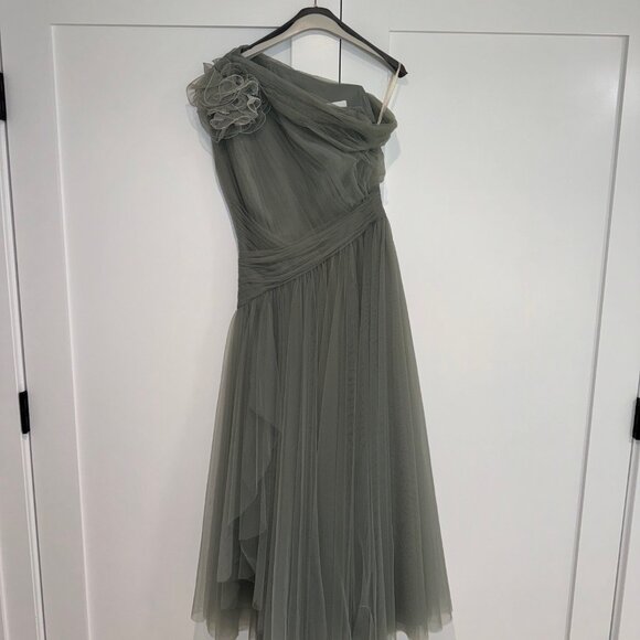 Gemy Maalouf Dress (Mint Long Dress With Flower Design) - Picture 6 of 9